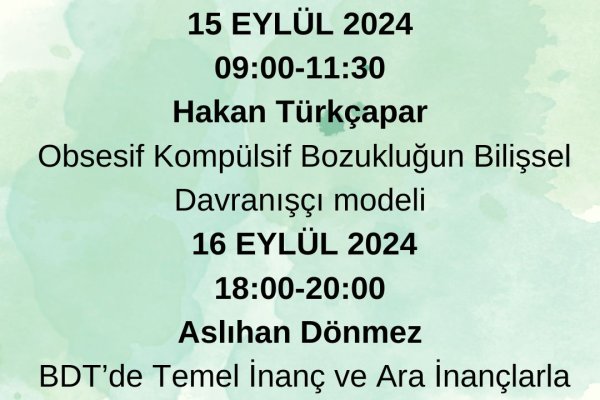 Bilişsel Davranışçı Terapi Modül 1 Programı