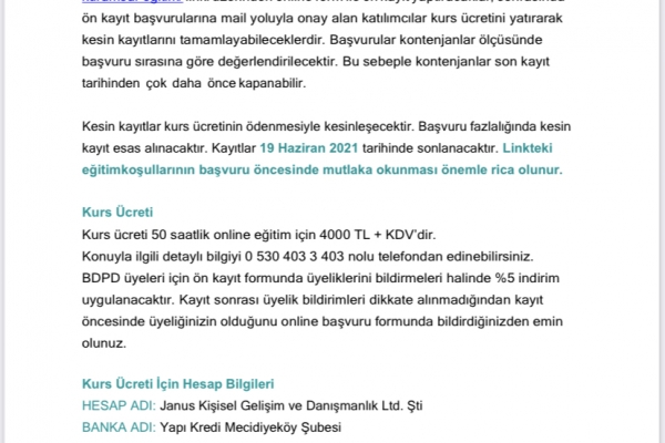 İstanbul Janus Online Bilişsel Davranışçı Terapi Programı